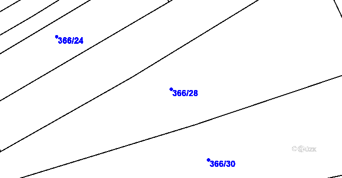 Parcela st. 366/28 v KÚ Troubsko, Katastrální mapa