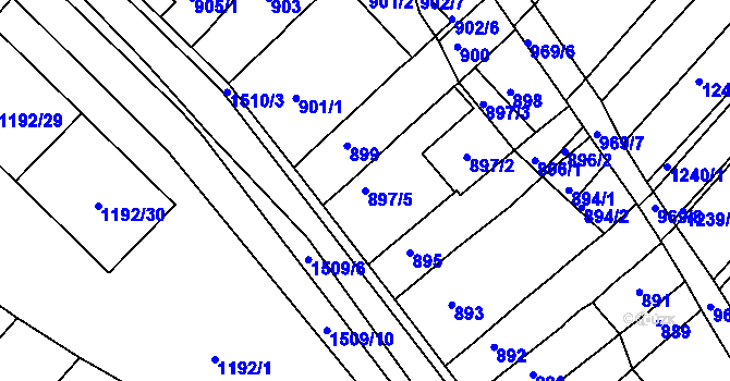 Parcela st. 897/5 v KÚ Troubsko, Katastrální mapa