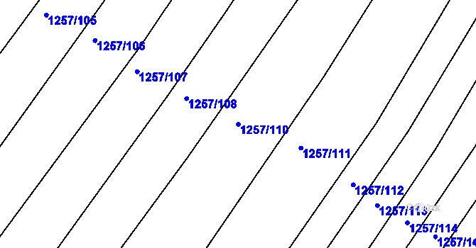 Parcela st. 1257/110 v KÚ Troubsko, Katastrální mapa