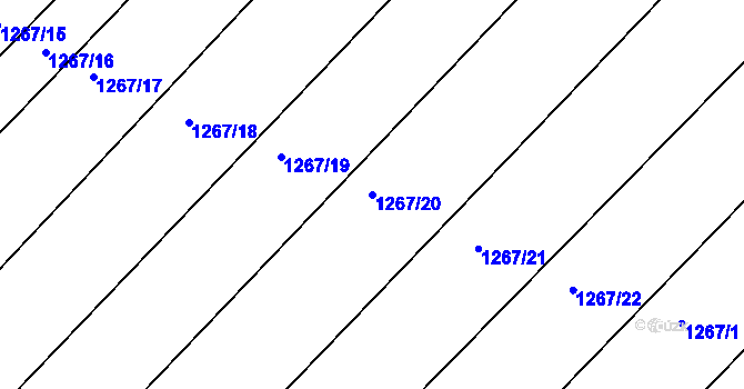 Parcela st. 1267/20 v KÚ Troubsko, Katastrální mapa