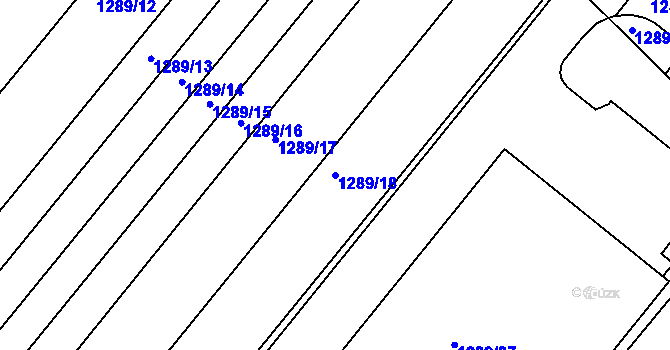 Parcela st. 1289/18 v KÚ Troubsko, Katastrální mapa