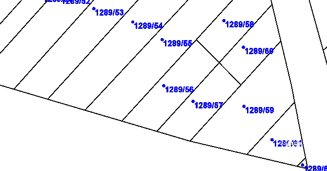 Parcela st. 1289/56 v KÚ Troubsko, Katastrální mapa
