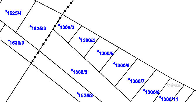 Parcela st. 1300/5 v KÚ Troubsko, Katastrální mapa