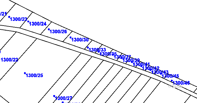 Parcela st. 1300/35 v KÚ Troubsko, Katastrální mapa
