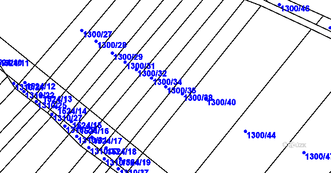 Parcela st. 1300/36 v KÚ Troubsko, Katastrální mapa
