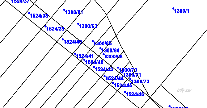 Parcela st. 1300/68 v KÚ Troubsko, Katastrální mapa