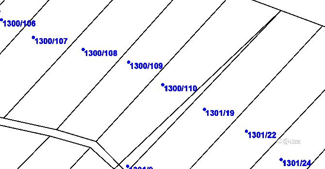Parcela st. 1300/110 v KÚ Troubsko, Katastrální mapa