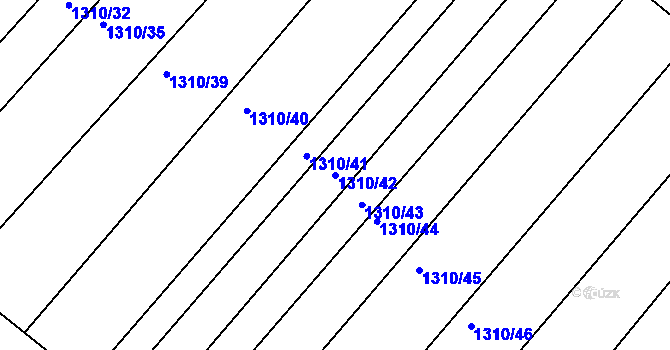 Parcela st. 1310/42 v KÚ Troubsko, Katastrální mapa