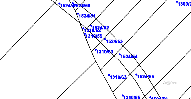 Parcela st. 1310/60 v KÚ Troubsko, Katastrální mapa