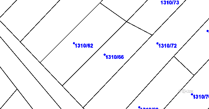Parcela st. 1310/66 v KÚ Troubsko, Katastrální mapa