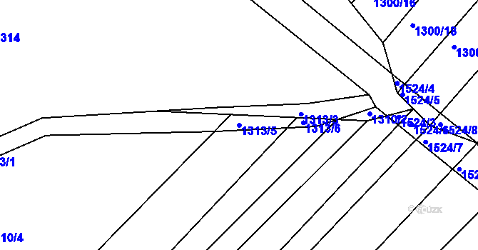 Parcela st. 1313/5 v KÚ Troubsko, Katastrální mapa