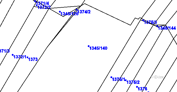 Parcela st. 1345/140 v KÚ Troubsko, Katastrální mapa
