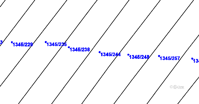 Parcela st. 1345/244 v KÚ Troubsko, Katastrální mapa