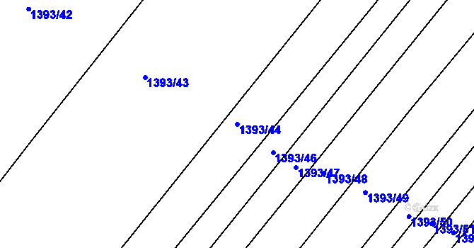 Parcela st. 1393/44 v KÚ Troubsko, Katastrální mapa