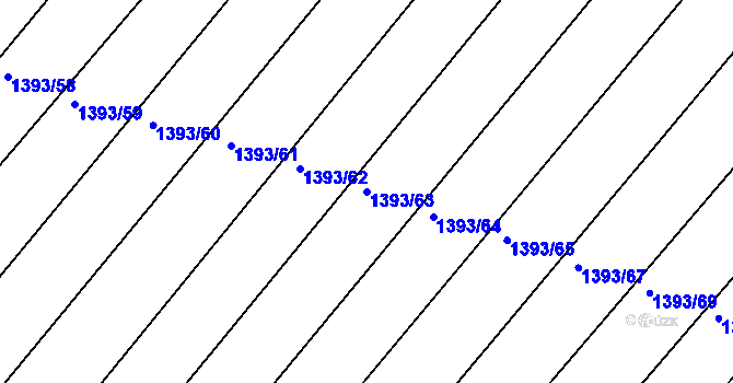 Parcela st. 1393/63 v KÚ Troubsko, Katastrální mapa