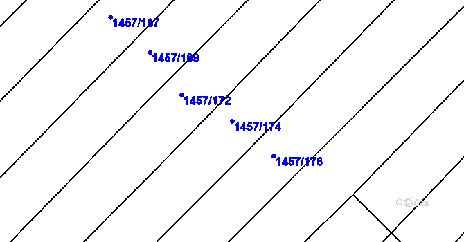 Parcela st. 1457/174 v KÚ Troubsko, Katastrální mapa