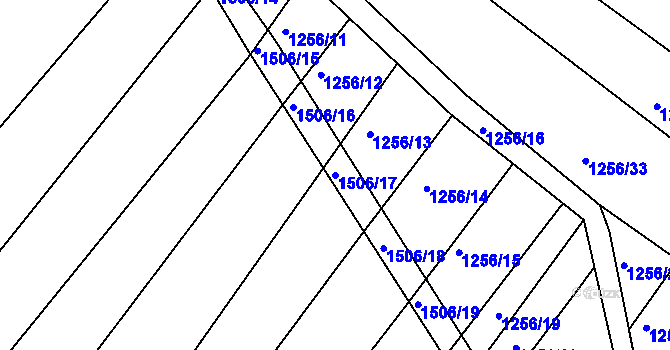 Parcela st. 1506/17 v KÚ Troubsko, Katastrální mapa