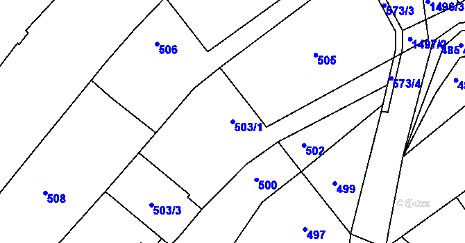 Parcela st. 503/1 v KÚ Troubsko, Katastrální mapa
