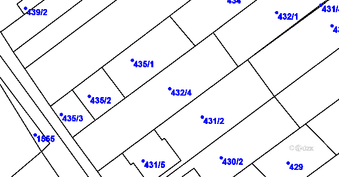 Parcela st. 432/4 v KÚ Troubsko, Katastrální mapa