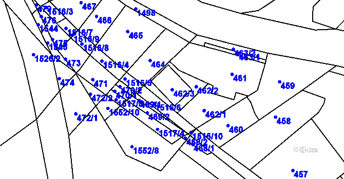 Parcela st. 462/3 v KÚ Troubsko, Katastrální mapa