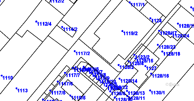 Parcela st. 1119/2 v KÚ Troubsko, Katastrální mapa