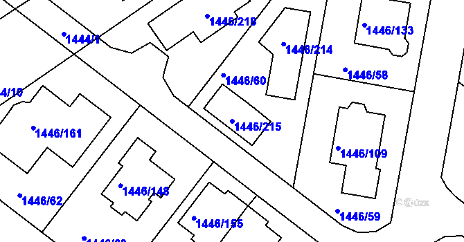 Parcela st. 1446/215 v KÚ Troubsko, Katastrální mapa