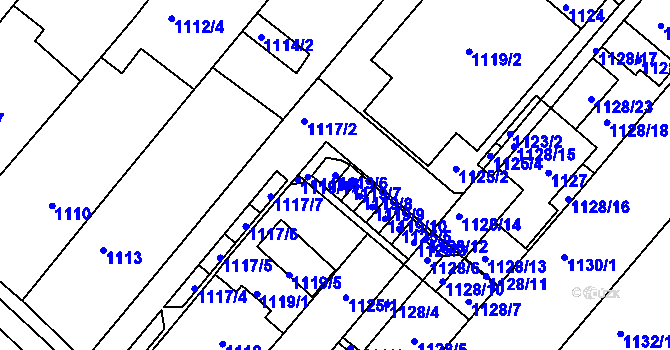Parcela st. 1119/6 v KÚ Troubsko, Katastrální mapa