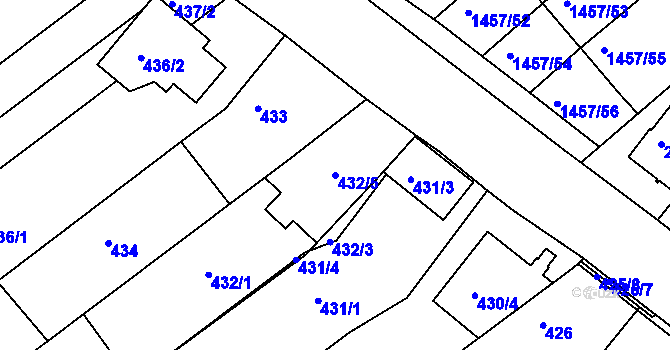 Parcela st. 432/5 v KÚ Troubsko, Katastrální mapa