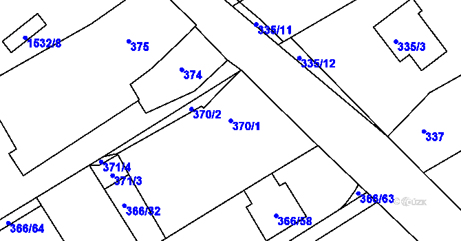 Parcela st. 370/1 v KÚ Troubsko, Katastrální mapa