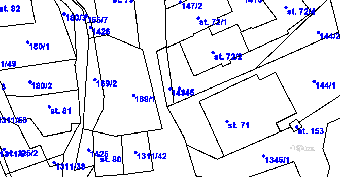 Parcela st. 143 v KÚ Trpín, Katastrální mapa