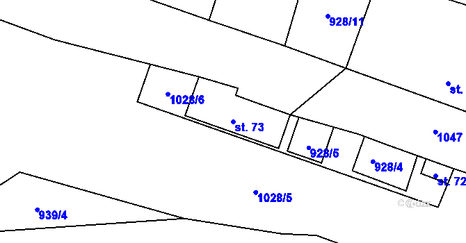 Parcela st. 73 v KÚ Trpísty, Katastrální mapa