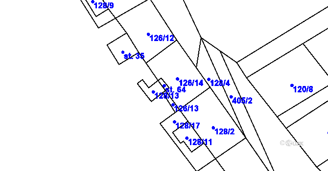 Parcela st. 64 v KÚ Dobrovítova Lhota, Katastrální mapa