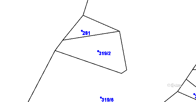 Parcela st. 319/2 v KÚ Trpišovice, Katastrální mapa