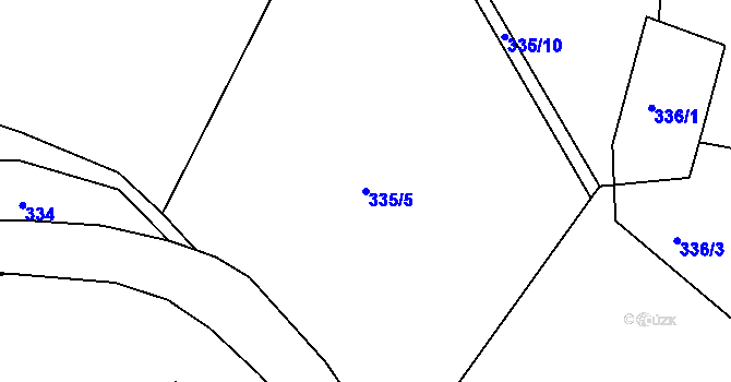 Parcela st. 335/5 v KÚ Trpišovice, Katastrální mapa