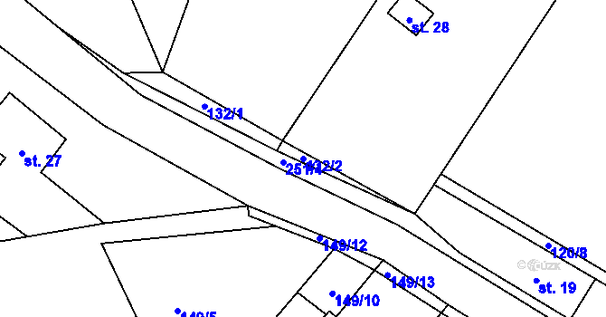 Parcela st. 132/2 v KÚ Trpišovice, Katastrální mapa