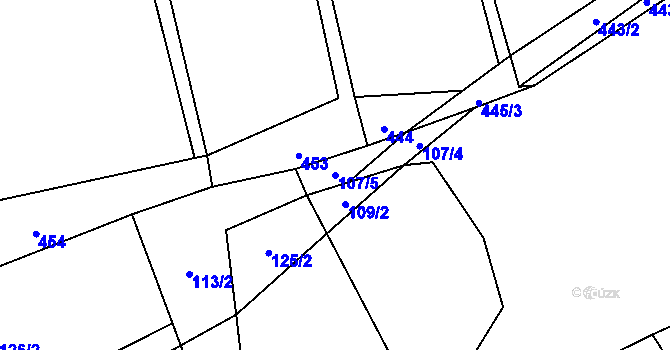 Parcela st. 107/5 v KÚ Trpišovice, Katastrální mapa