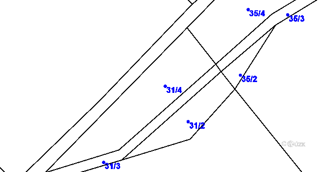 Parcela st. 31/4 v KÚ Trpišovice, Katastrální mapa