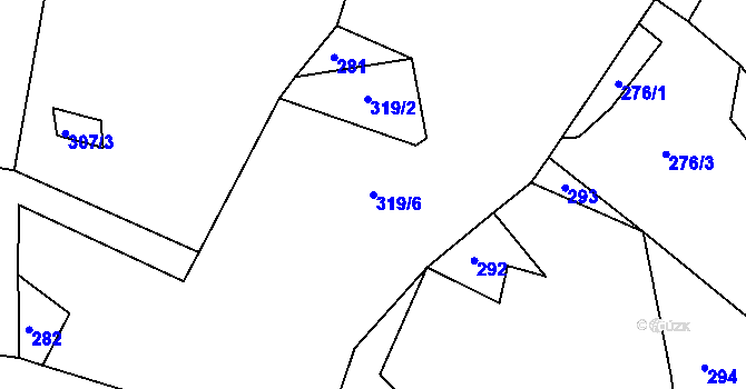 Parcela st. 319/6 v KÚ Trpišovice, Katastrální mapa