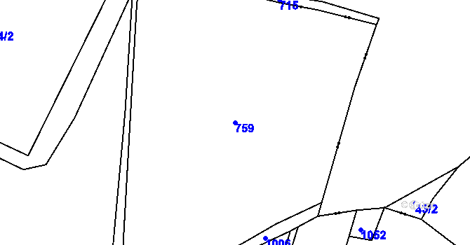 Parcela st. 759 v KÚ Horní Ves u Mariánských Lázní, Katastrální mapa