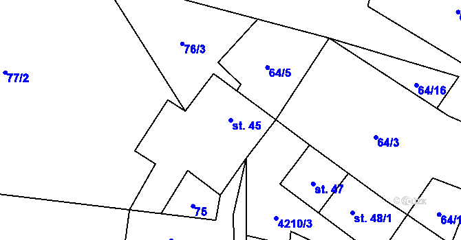 Parcela st. 45 v KÚ Trstěnice u Mariánských Lázní, Katastrální mapa