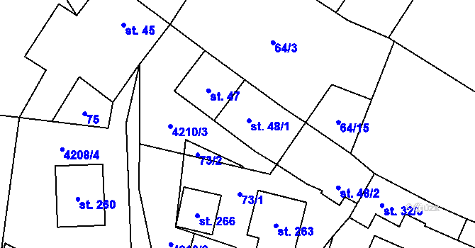 Parcela st. 48 v KÚ Trstěnice u Mariánských Lázní, Katastrální mapa