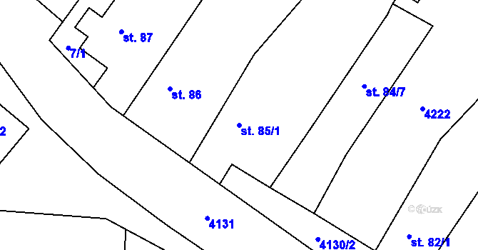 Parcela st. 85/1 v KÚ Trstěnice u Mariánských Lázní, Katastrální mapa