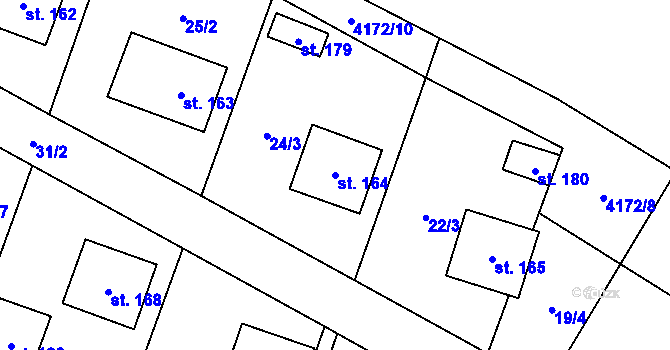 Parcela st. 164 v KÚ Trstěnice u Mariánských Lázní, Katastrální mapa