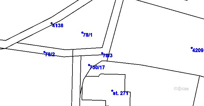 Parcela st. 78/3 v KÚ Trstěnice u Mariánských Lázní, Katastrální mapa