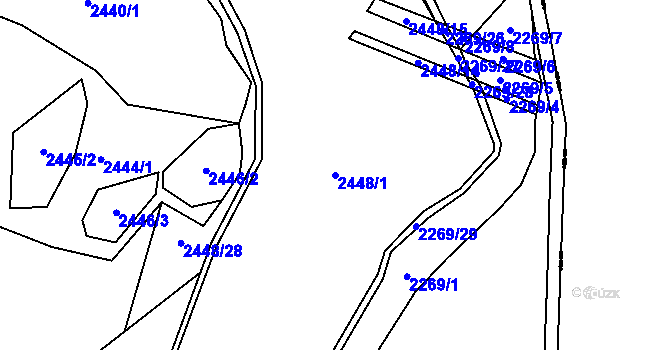 Parcela st. 2448/1 v KÚ Trstěnice u Mariánských Lázní, Katastrální mapa