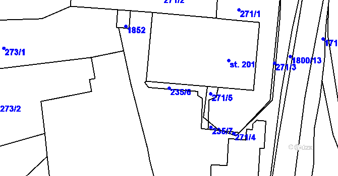 Parcela st. 235/6 v KÚ Trstěnice u Litomyšle, Katastrální mapa
