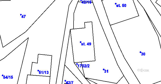 Parcela st. 49 v KÚ Trstěnice u Litomyšle, Katastrální mapa
