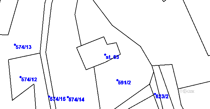Parcela st. 63 v KÚ Trstěnice u Litomyšle, Katastrální mapa