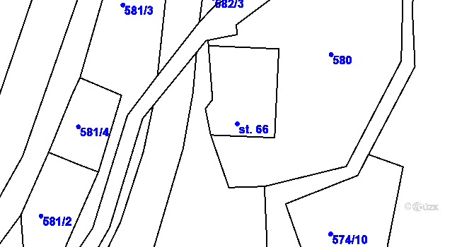 Parcela st. 66 v KÚ Trstěnice u Litomyšle, Katastrální mapa