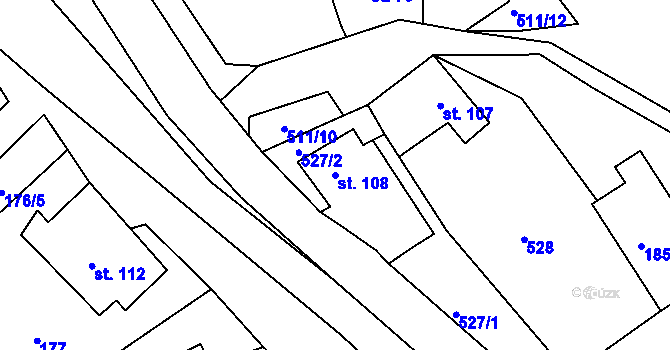 Parcela st. 108 v KÚ Trstěnice u Litomyšle, Katastrální mapa